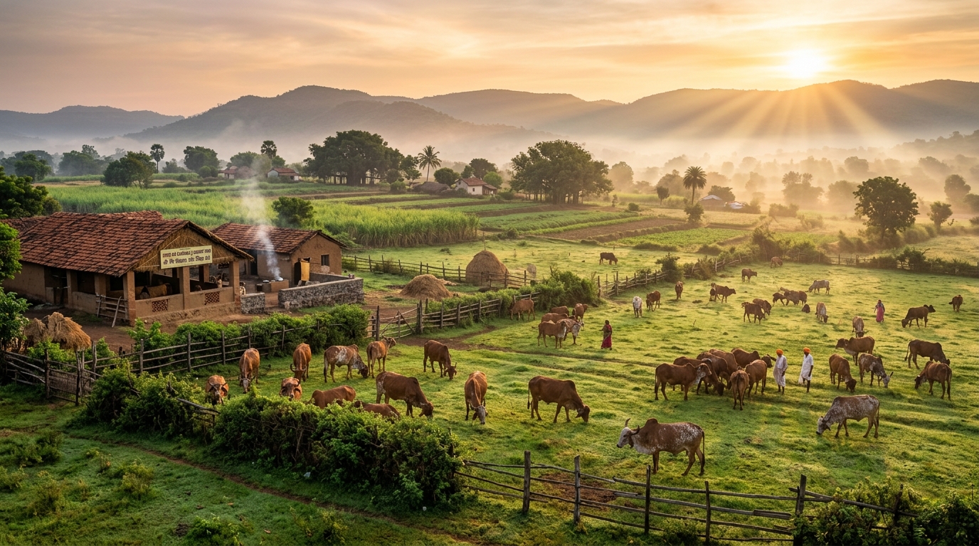 Desi Shuddh Gaushala and Organic Pasture Sunrise